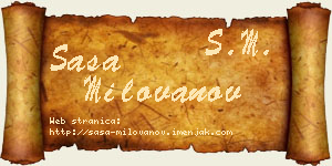 Saša Milovanov vizit kartica